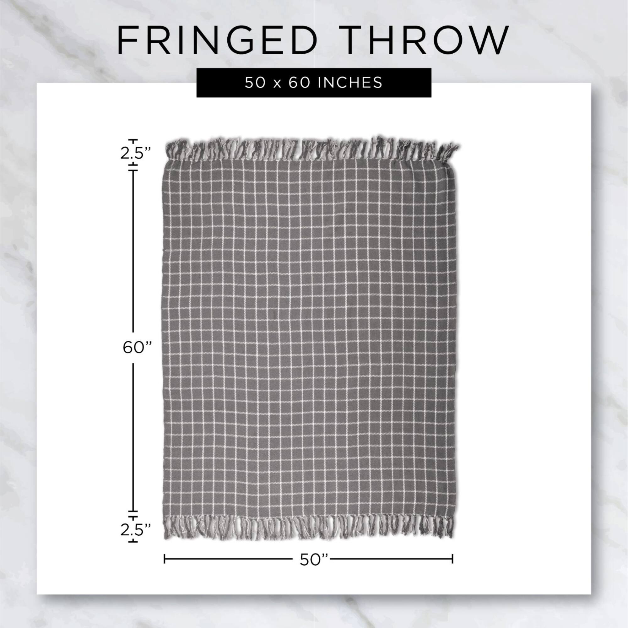 DII® Stonewash Blue Solid Ribbed Throw